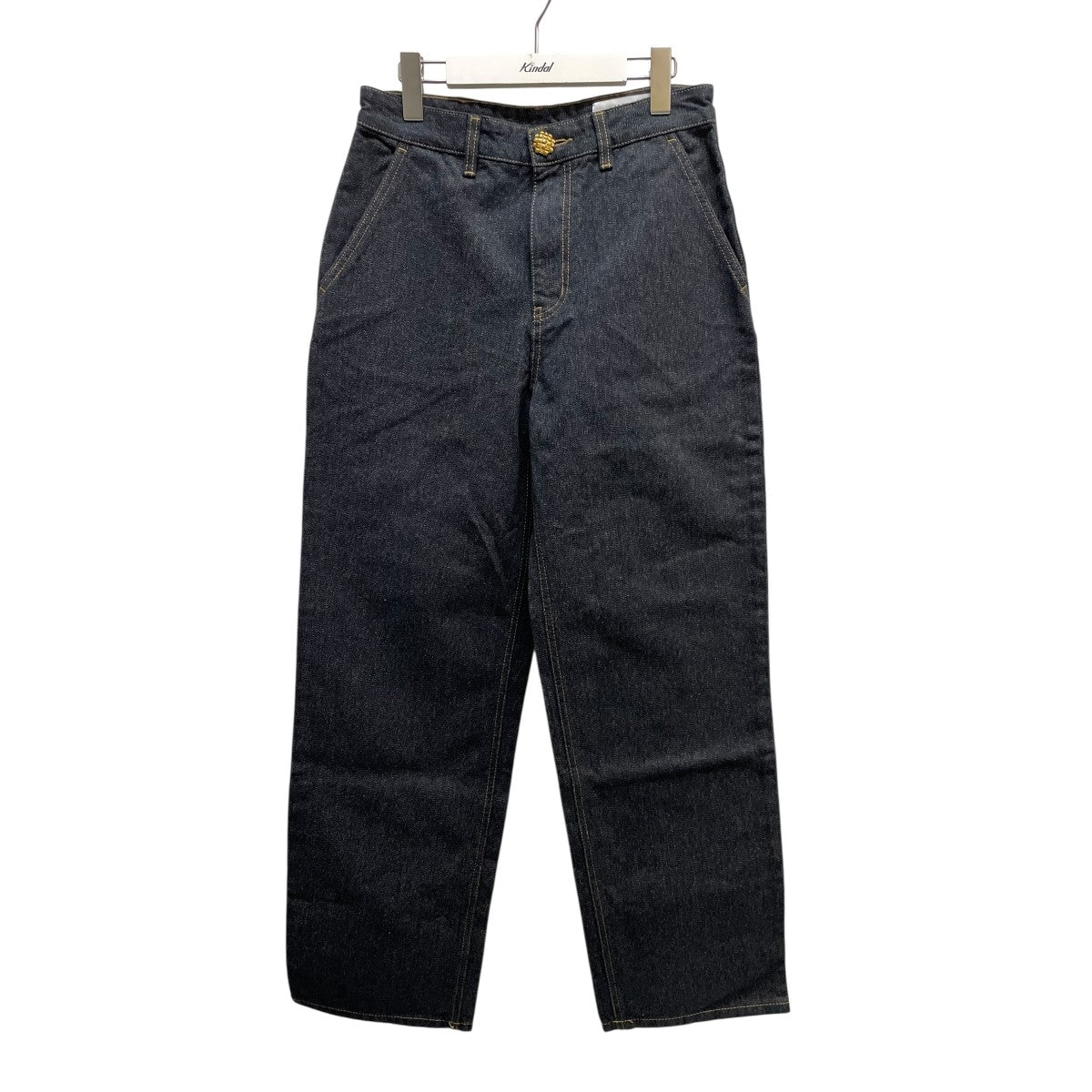 POINT BUTTON INDIGO DENIM PANTS