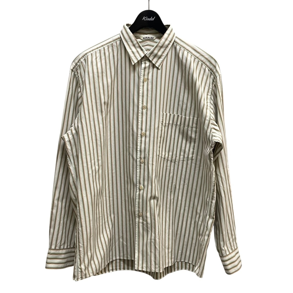 AURALEE(オーラリー) 19SSWASHED FINX TWILL STRIPE SHIRTS