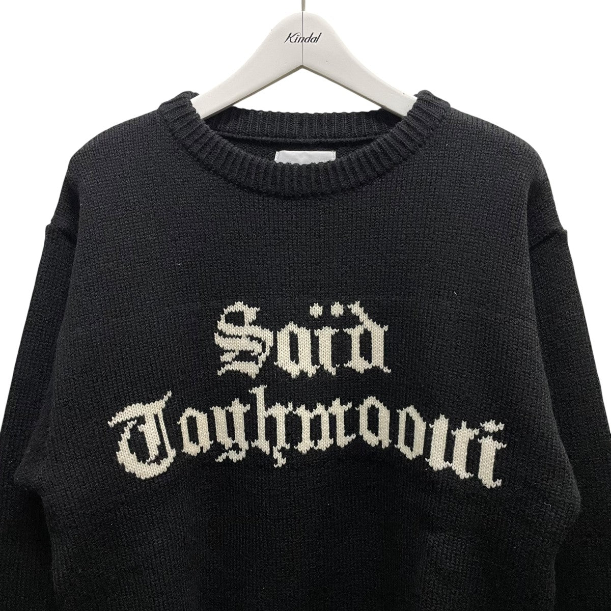 ungaroです　　マントルイス✖️ウイリンキー　レア Black Weirdos(ブラックウィドウ) Jacquard Letter Sweater 21AW