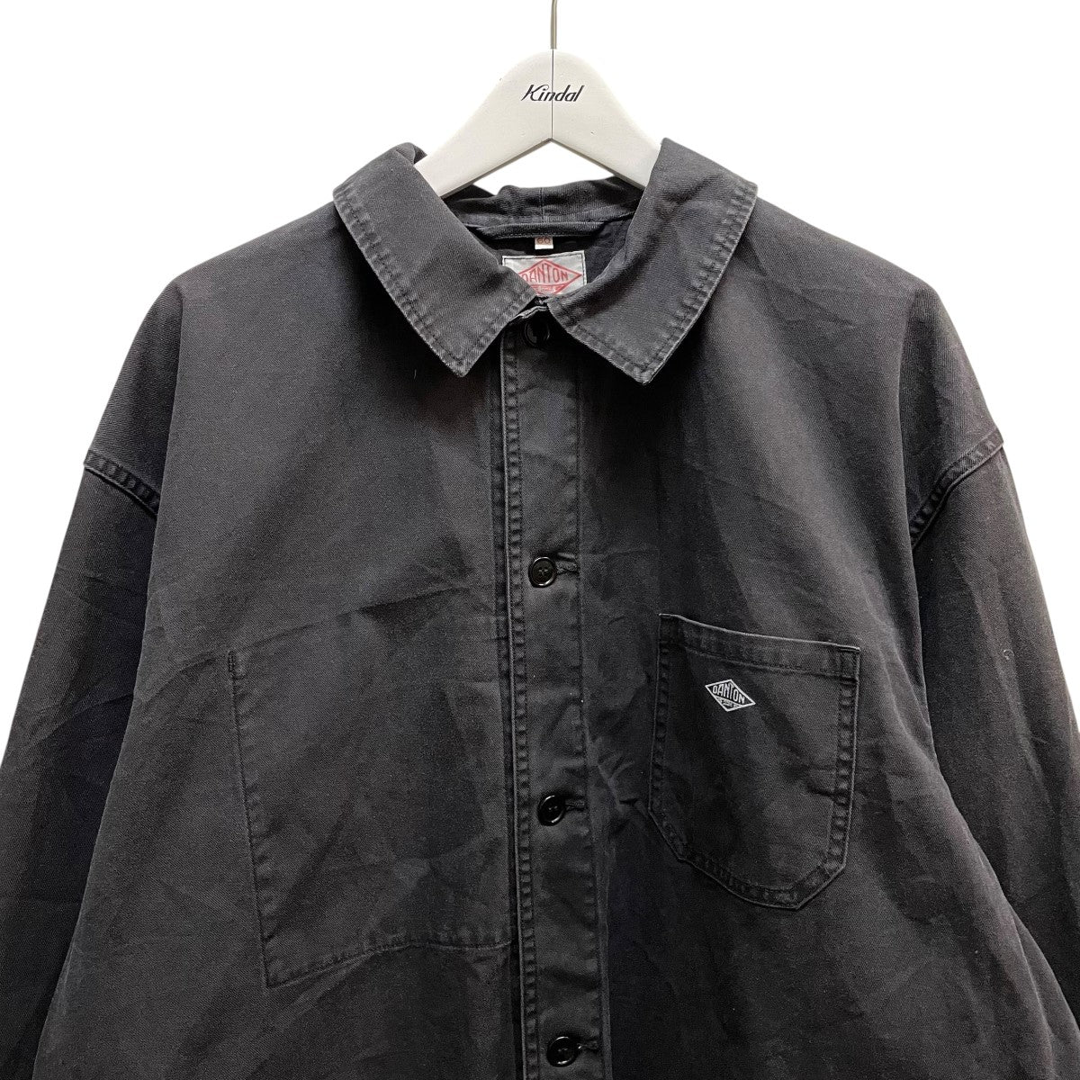 DANTON ウールカバーオールジャケット　ブラック MEN'S BACK LOGO COVERALLS（カバーオール）｜DANTON（ダントン