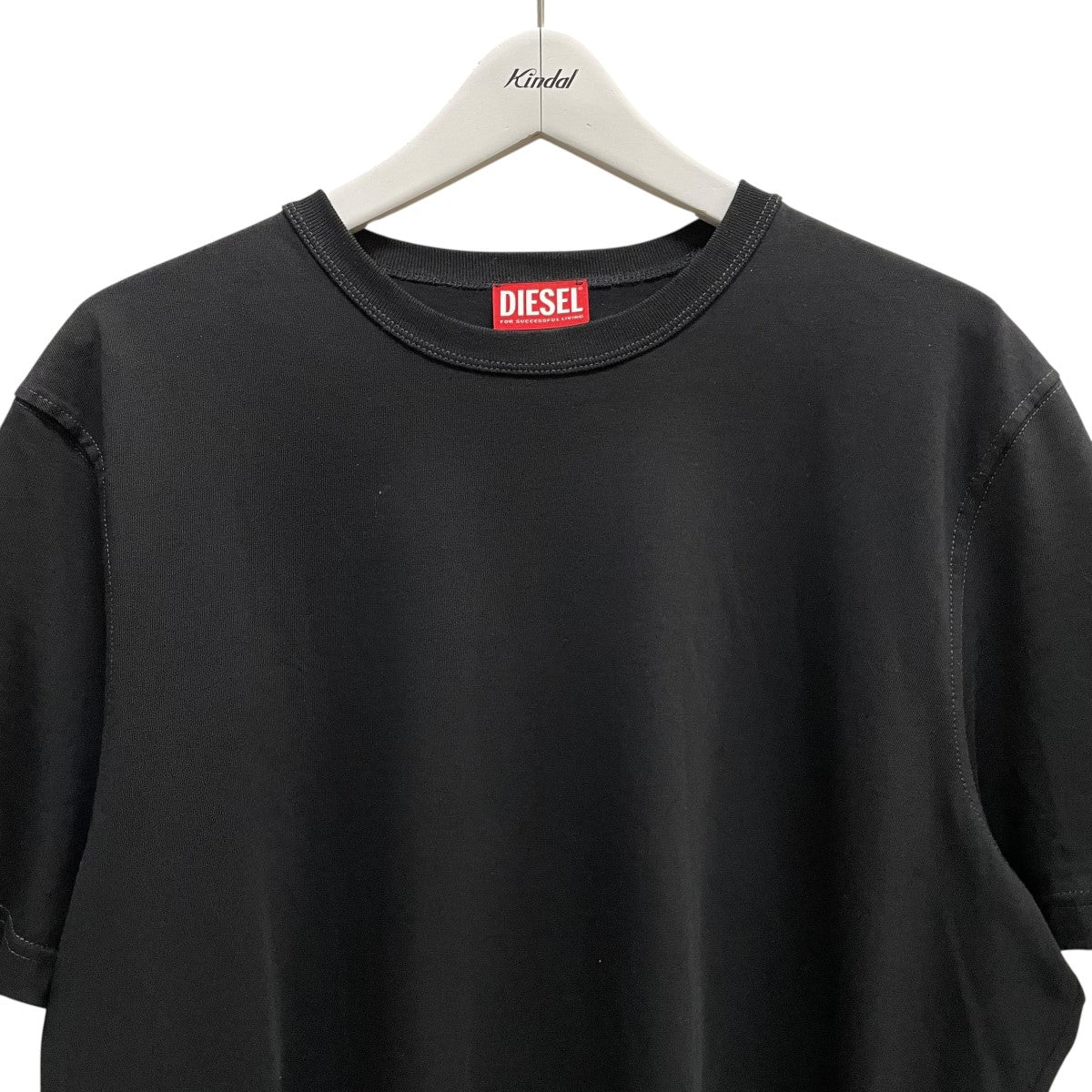 DIESEL ブラック カットソーワンピース 半袖 DIESEL - 美品 DIESEL ディーゼル D-ANGIEL 半袖 ひざ丈