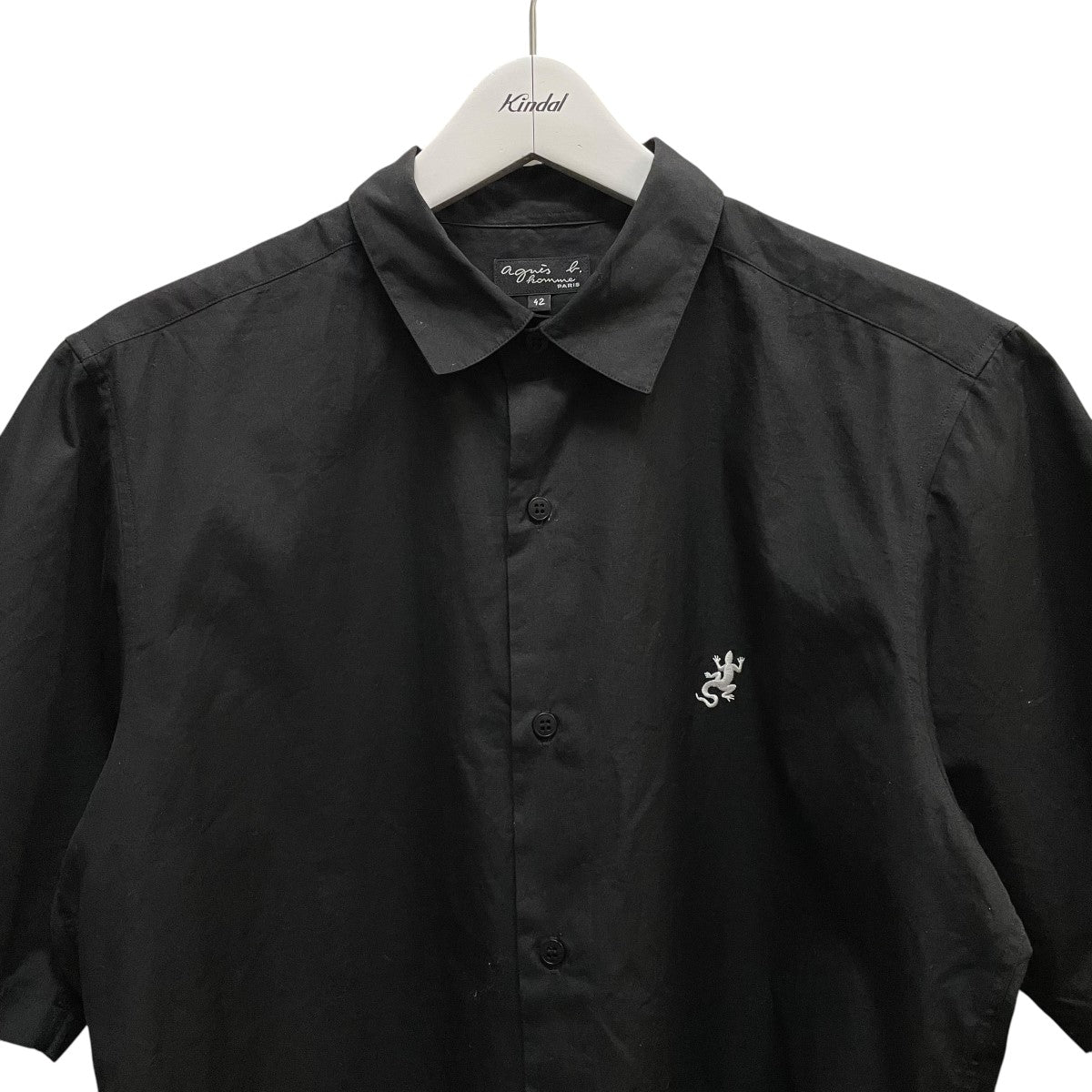 美品　agnes b. homme 00’sビンテージ 半袖シャツ ブラック agnes b(アニエスベー) 半袖シャツ ブラック サイズ 42｜【公式