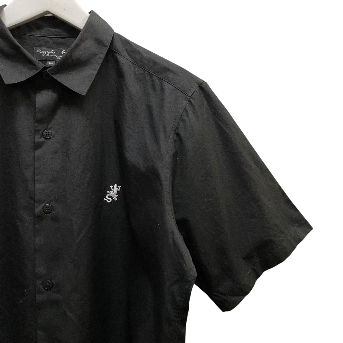 agnes b. homme 19SS オープンカラーシャツ-Black/38 agnes b. homme 19SS オープンカラーシャツ-Black/38