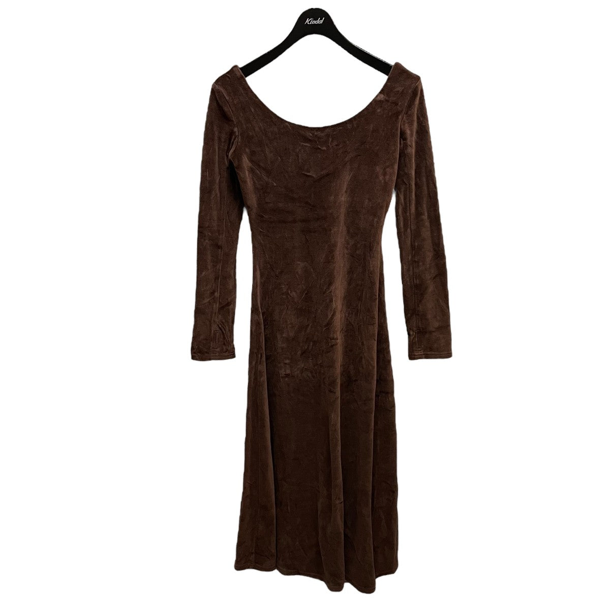 open neck velour dressCAR2323