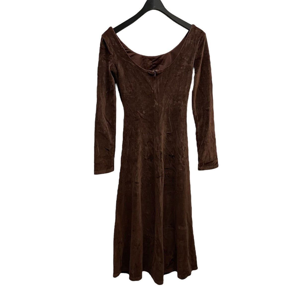 open neck velour dressCAR2323