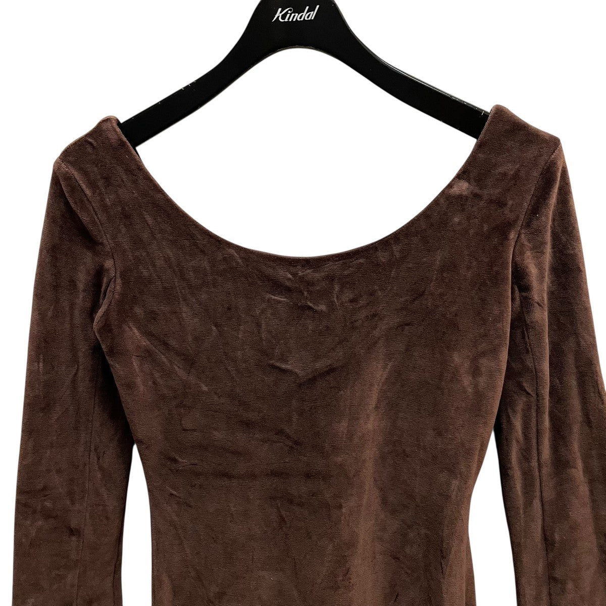maison celon open neck velour dressCAR2323 古着・中古-3枚目のアイテム画像