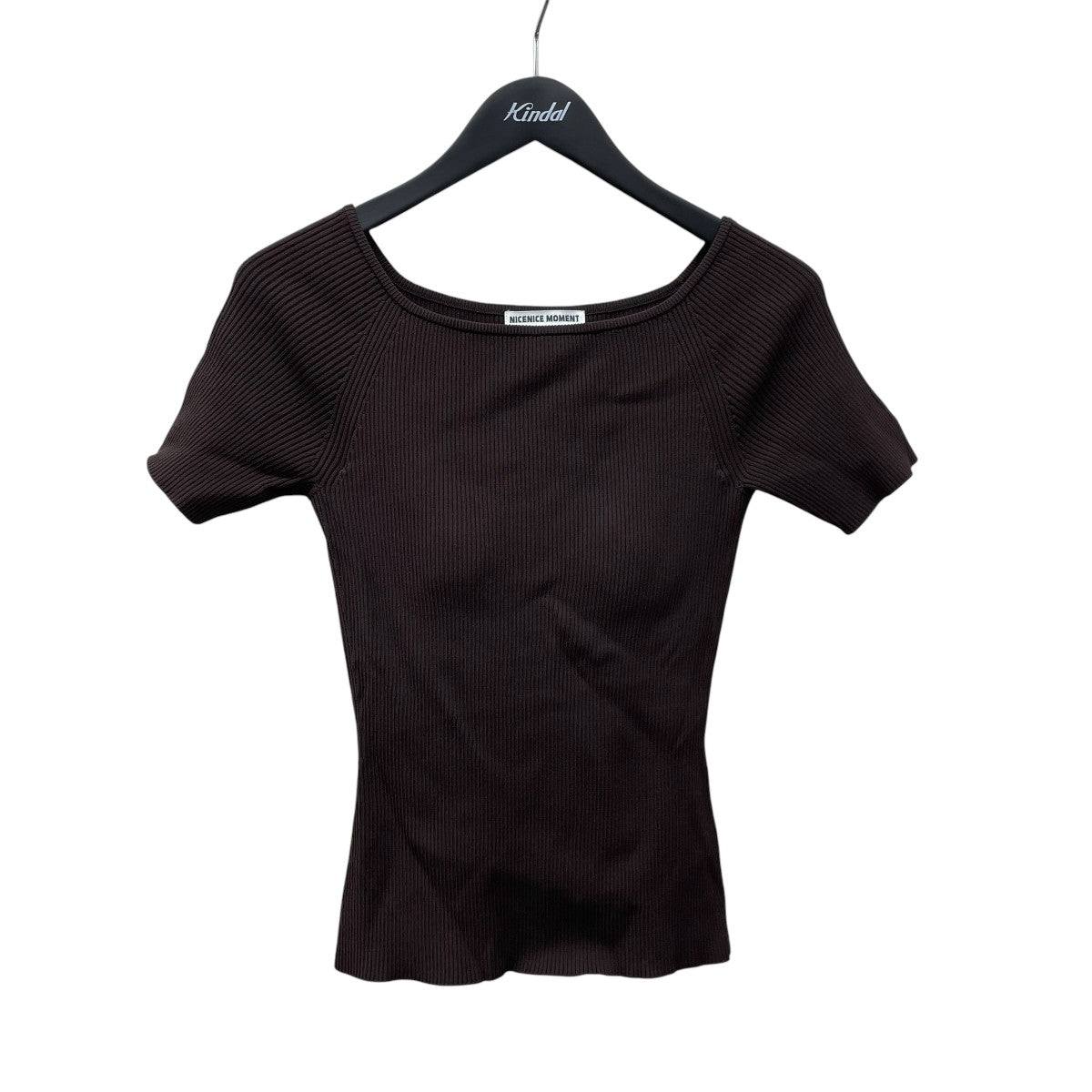 NICENICE MOMENT OPEN SHOULDER SHELL半袖ニット 古着・中古-1枚目のアイテム画像