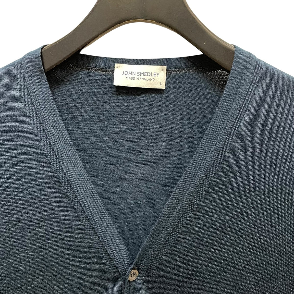 JOHN SMEDLEY(ジョンスメドレー) Vネックカーディガン ネイビー