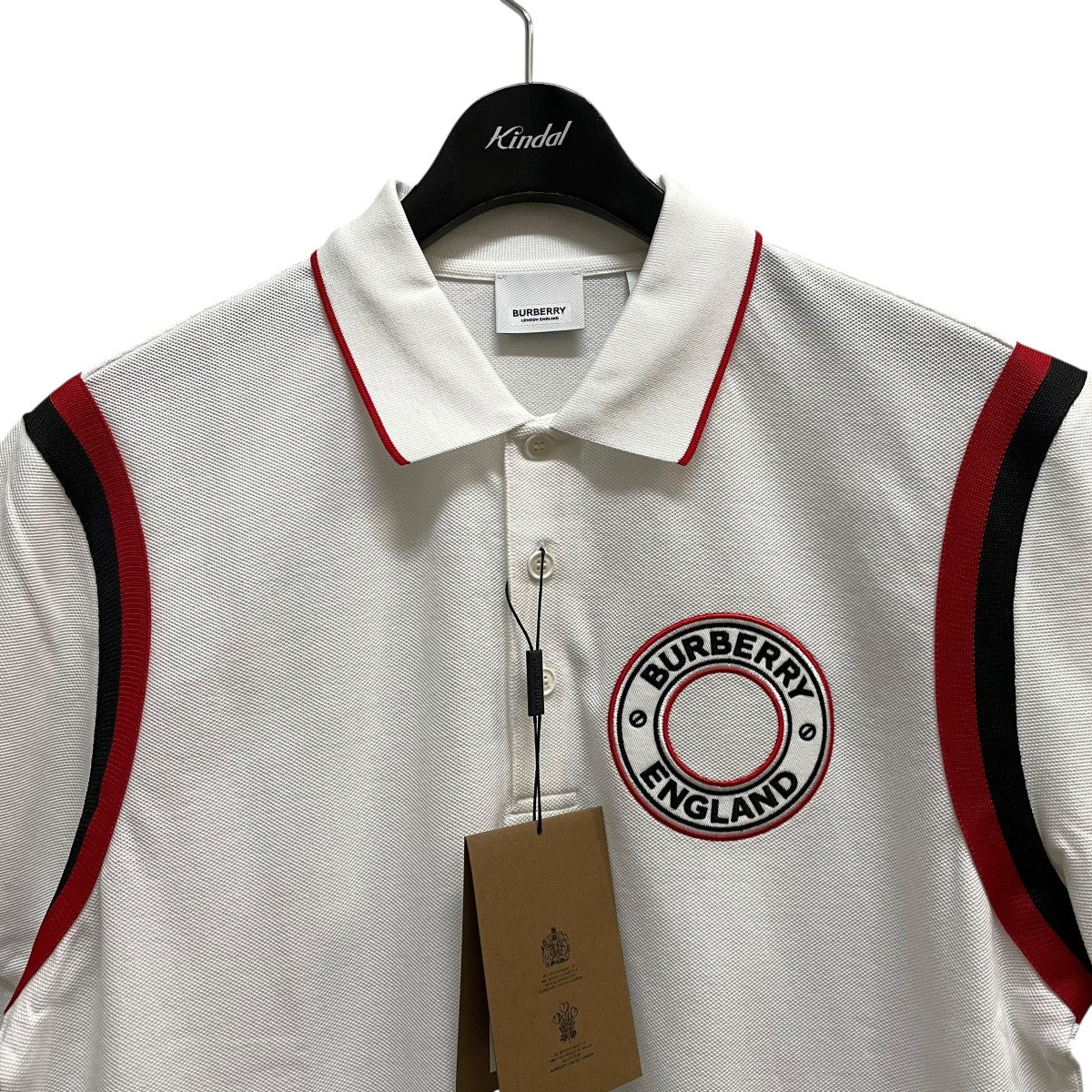 新品未使用BURBERRY ポロシャツ サイズ 3ホワイト/ネイビー バーバリー BURBERRY ポロシャツ トップス ホワイト メンズ