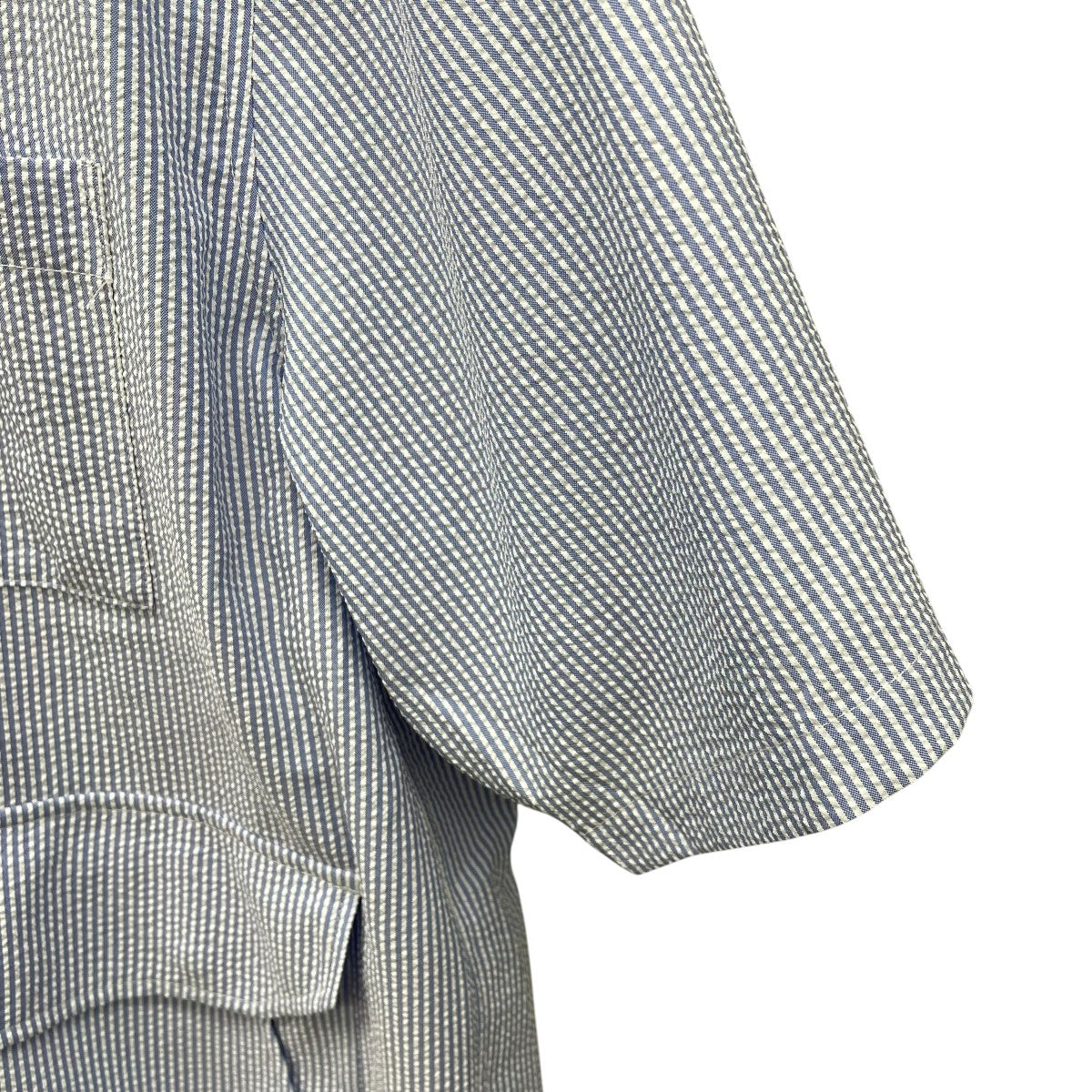 シアサッカーマルチポケット半袖シャツBLACK LABEL SS25