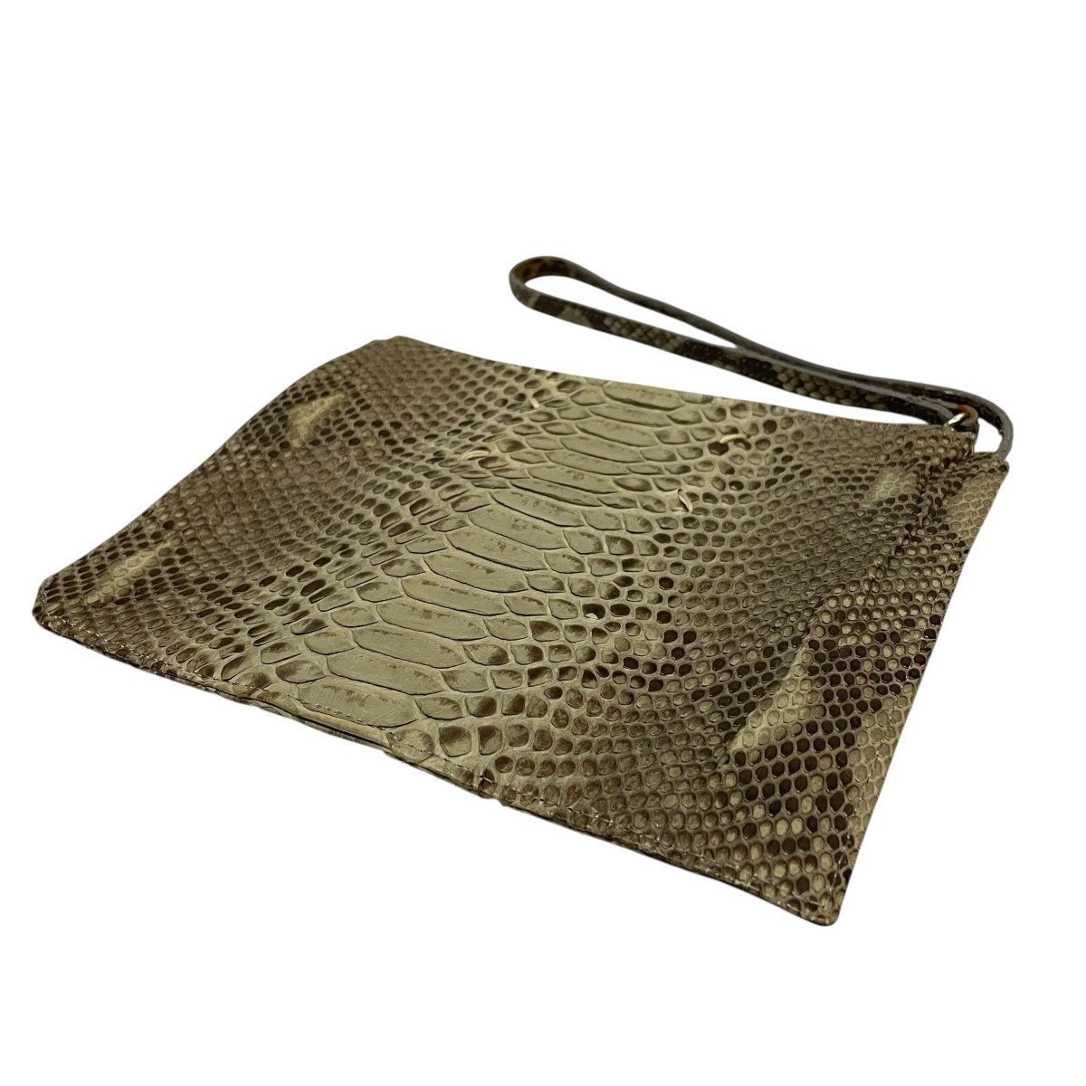 Maison Margiela 2005AW初期 マルジェラ ポーチ レザー Maison Margiela 11(メゾンマルジェラ11) パイソンレザーポーチ グレー