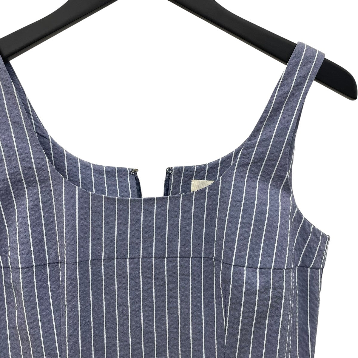 25AWSquareneck Pencil Dressストライプワンピース12510321