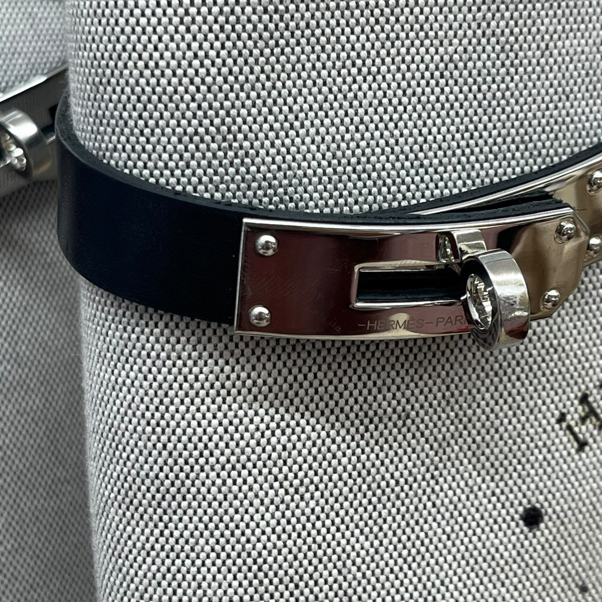 HERMES ジャンピングブーツ ケリー キャンバス レザー ブーツ 古着・中古-5枚目のアイテム画像