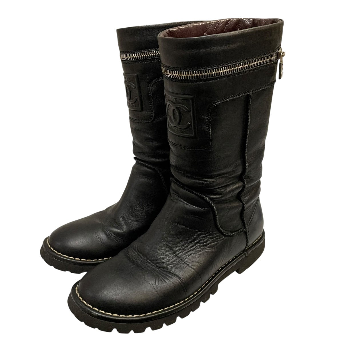 Black Leather Motorcycle Boots