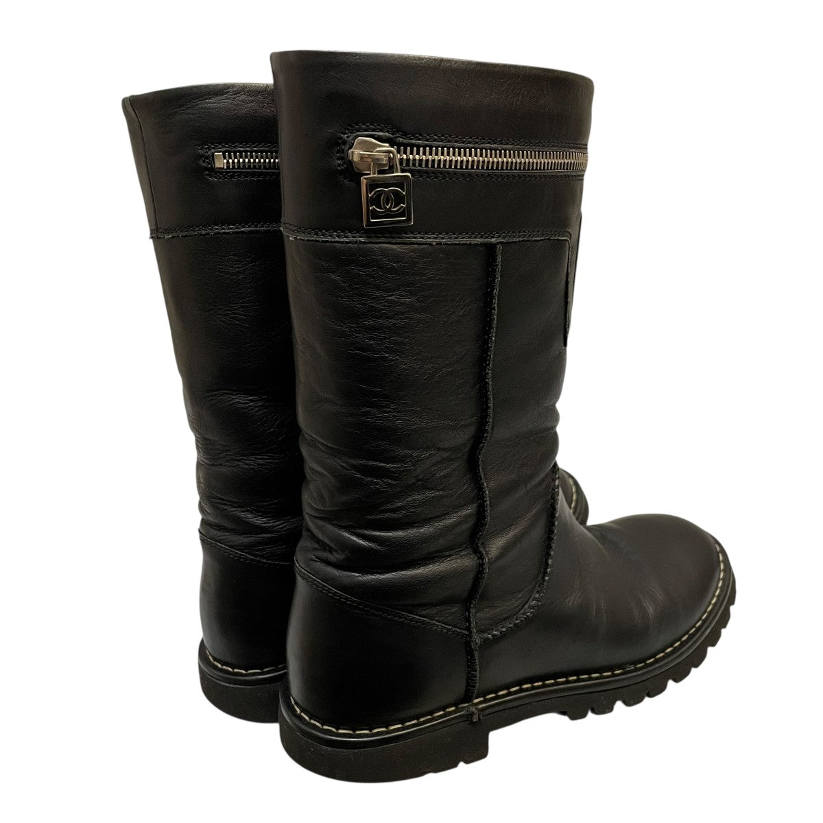 Black Leather Motorcycle Boots