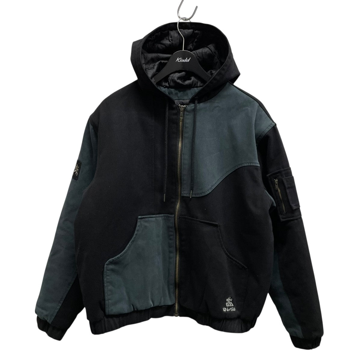 Panel Denim Hooded Bomberジャケット