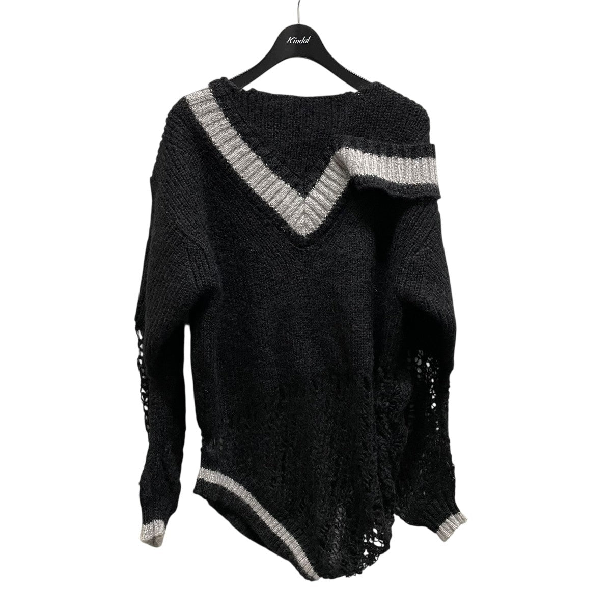 24SSMOHAIR DROPPED STITCH V NECK JUMPERニット