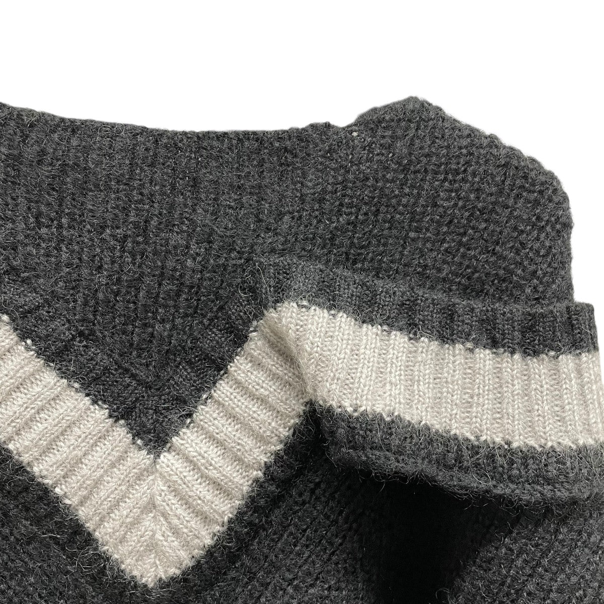 24SSMOHAIR DROPPED STITCH V NECK JUMPERニット