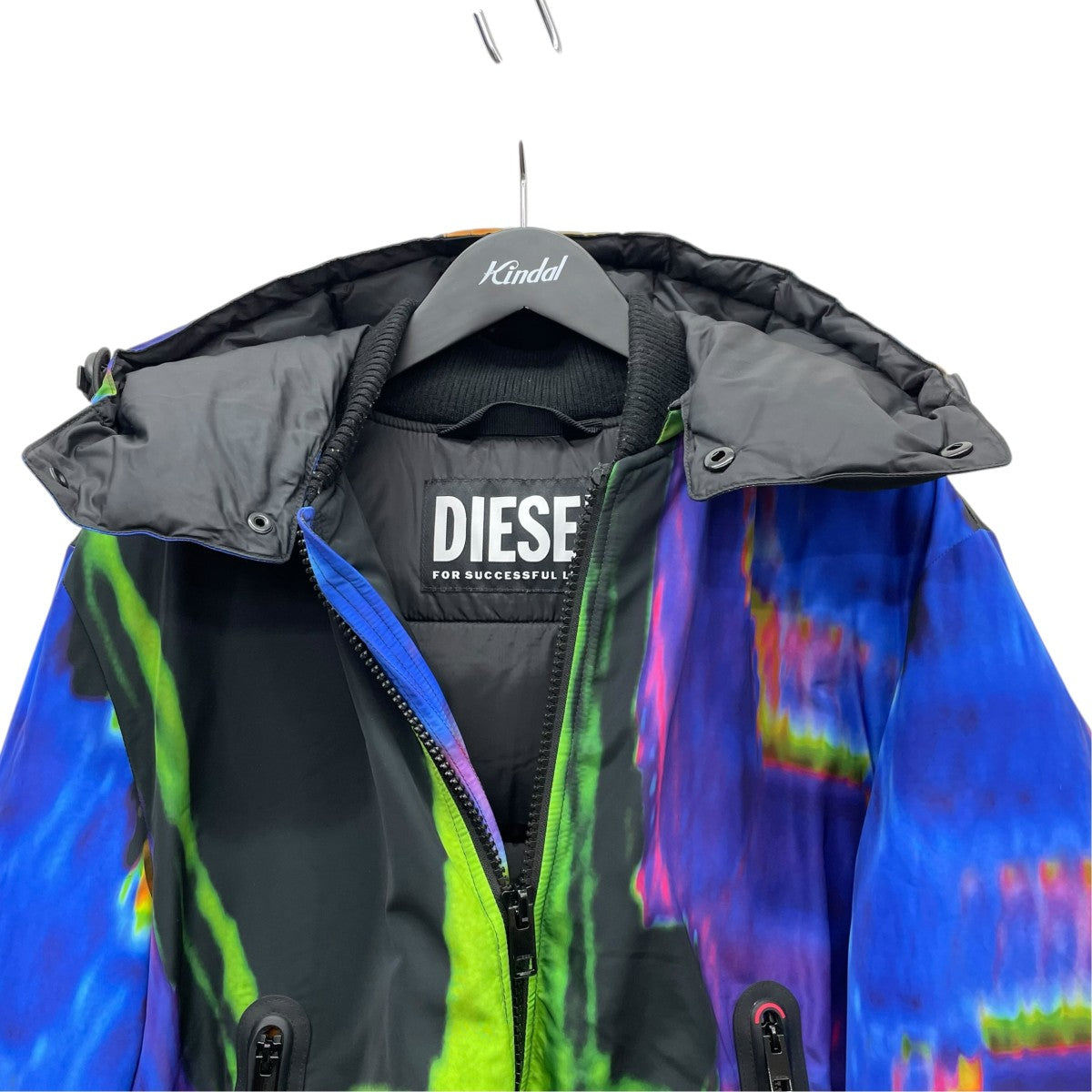 DIESEL サイケデリックオーバープリントジップアップ中綿ジャケット 古着・中古-3枚目のアイテム画像