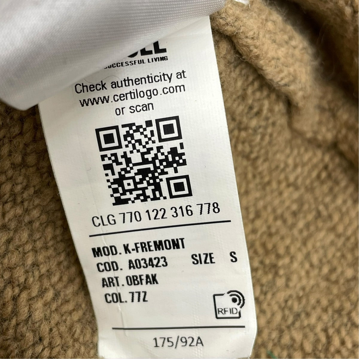 DIESEL ドライバーズニット0BFAK 古着・中古-6枚目のアイテム画像