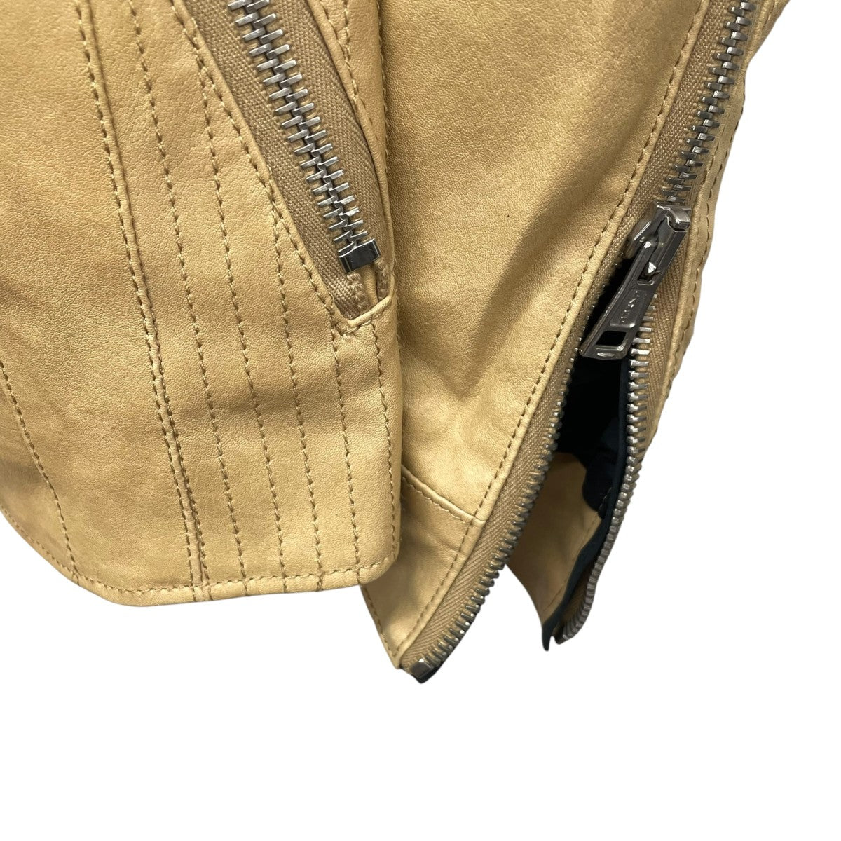 AKM Leather zip up shirtsレザージャケットB201 古着・中古-4枚目のアイテム画像