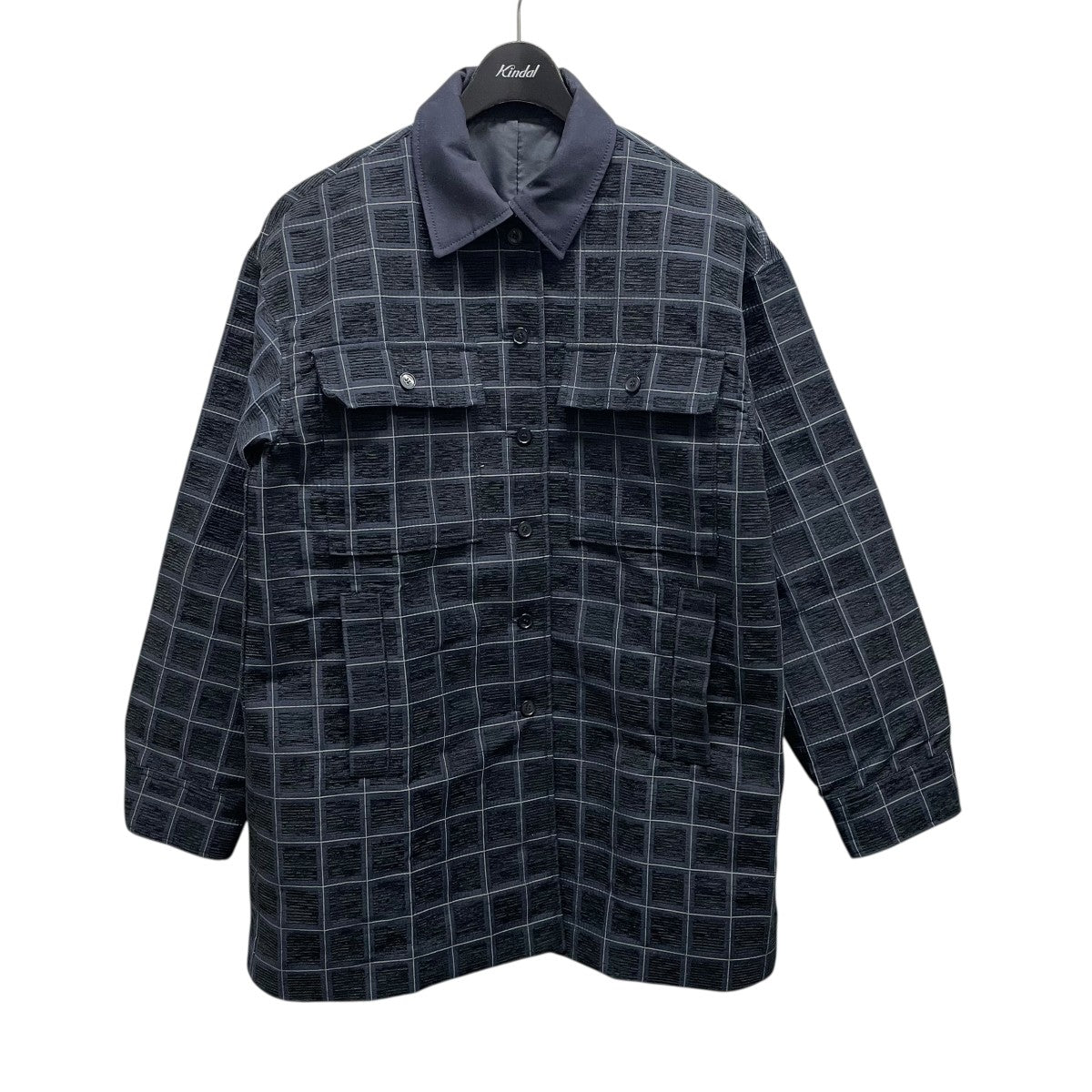 velvet jacquard check blousonジャケットlo243-37