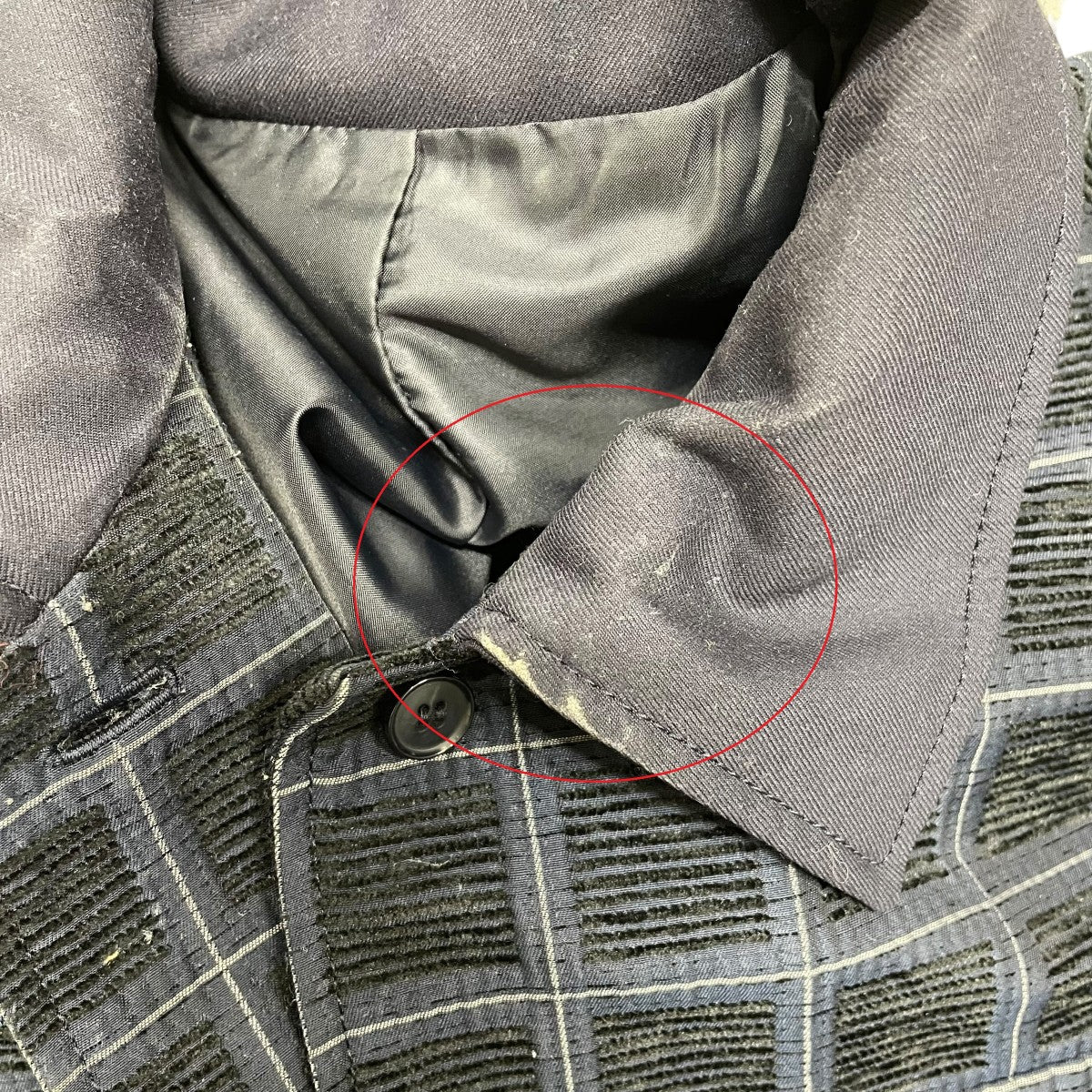 velvet jacquard check blousonジャケットlo243-37