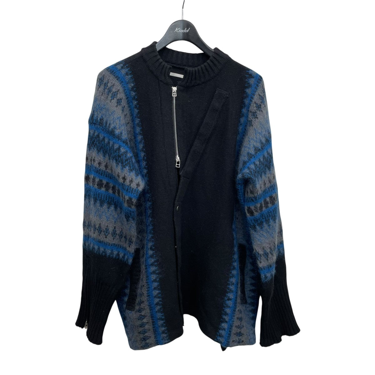 23AWFAIR ISLE FRONT SLIT KNITニット23A0131BK