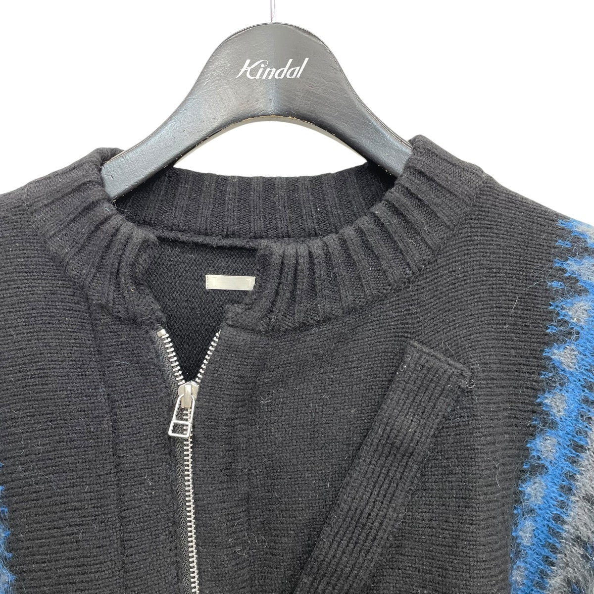 23AWFAIR ISLE FRONT SLIT KNITニット23A0131BK