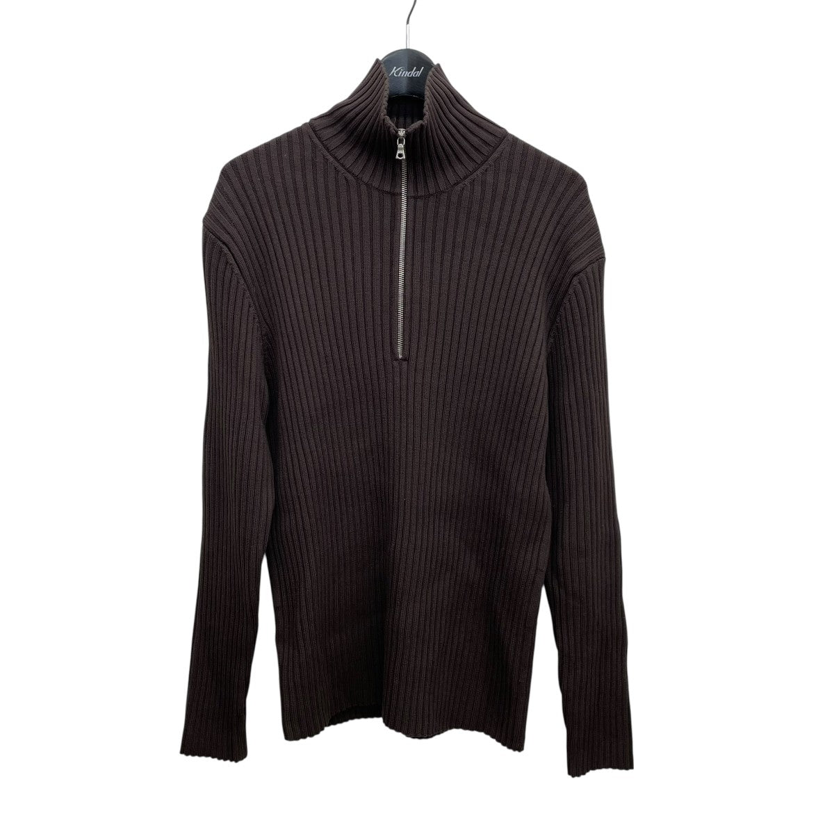 LAMB WOOL WIDE RIB HALF ZIPニットA21AP01LW