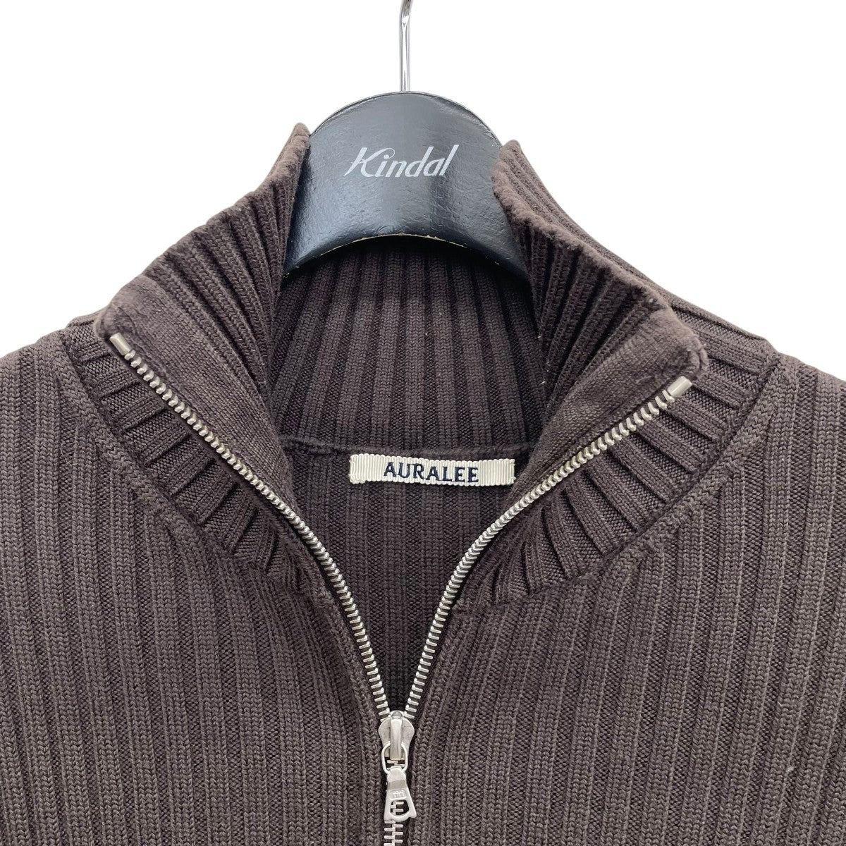 LAMB WOOL WIDE RIB HALF ZIPニットA21AP01LW