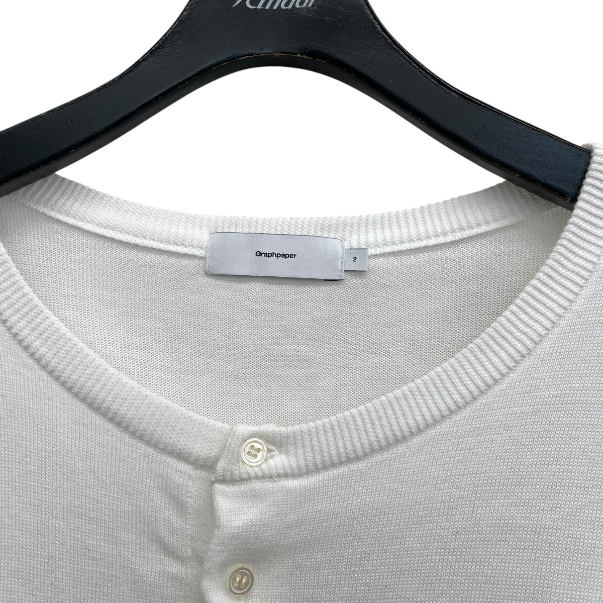 Graphpaper Suvin S／S Henley Neck KnitヘンリーネックカットソーGM201-80120B 古着・中古-3枚目のアイテム画像