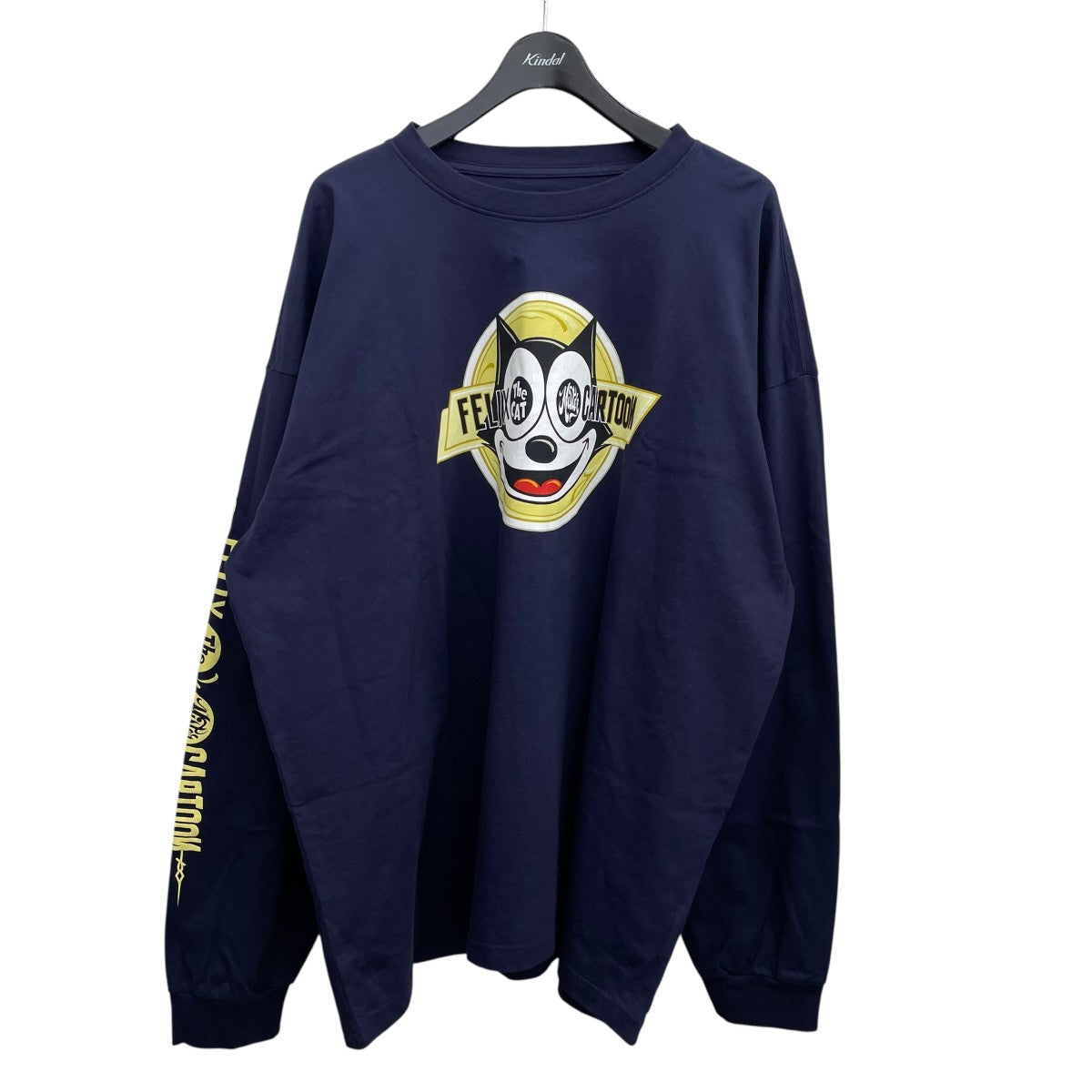 Mister Cartoon×Felix the Cat Cartoon Navy Long Sleeve長袖カットソー 古着・中古-1枚目のアイテム画像