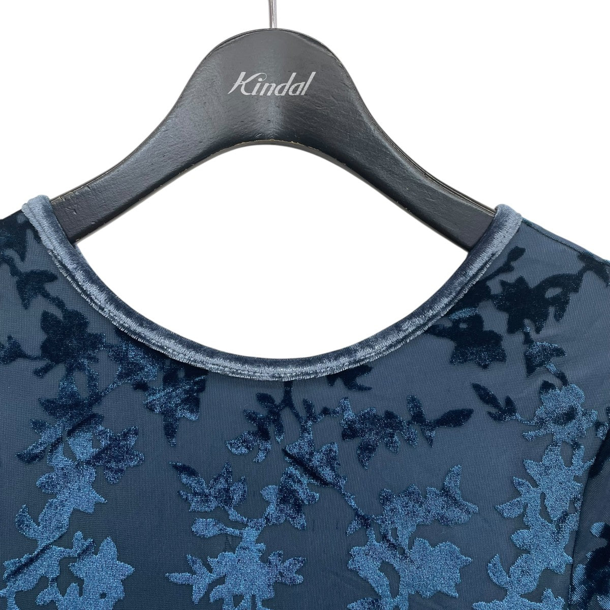 natural couture シアーベロア花柄切り替えワンピース0342090200 古着・中古-3枚目のアイテム画像
