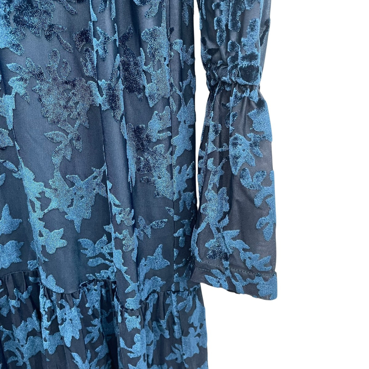 natural couture シアーベロア花柄切り替えワンピース0342090200 古着・中古-4枚目のアイテム画像