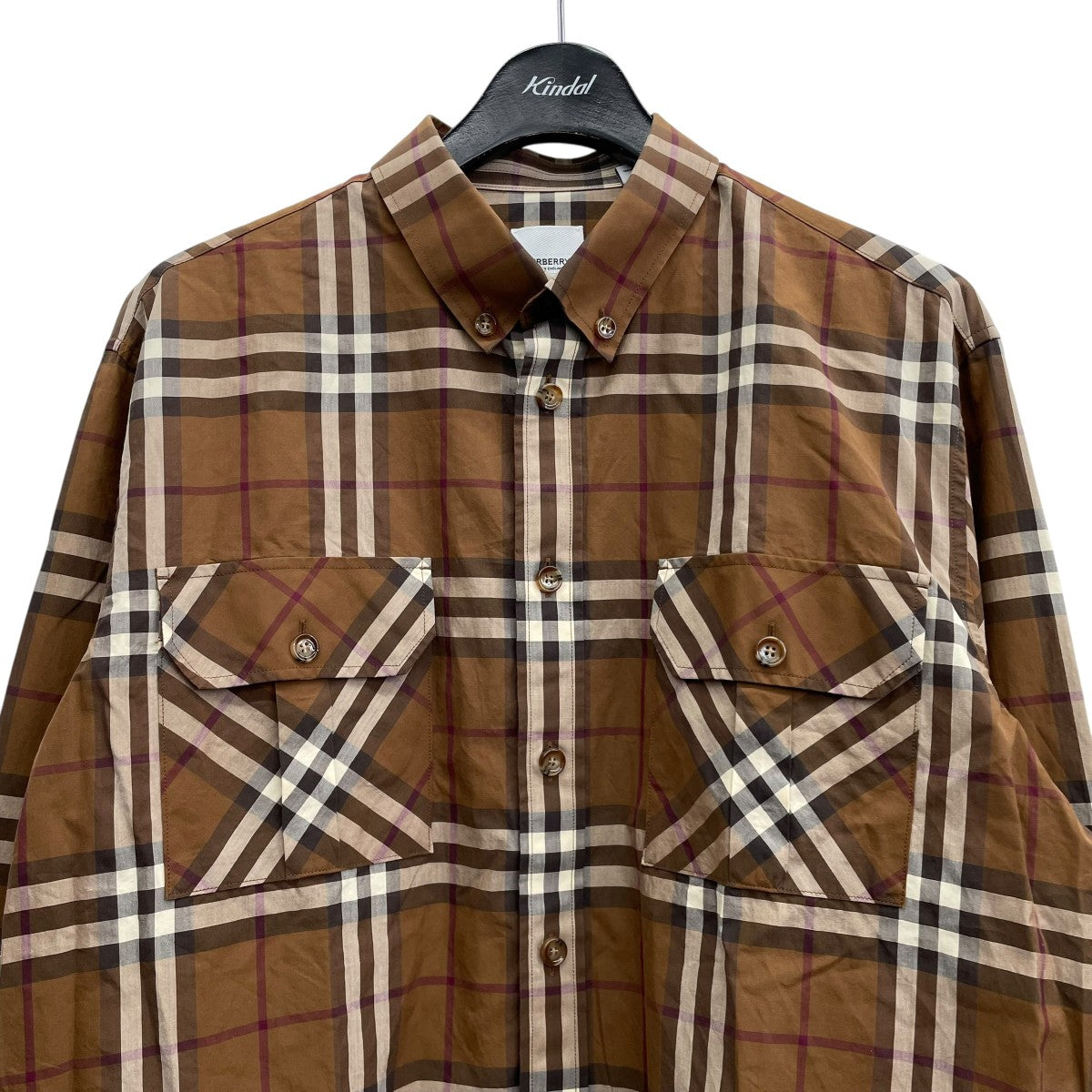 BURBERRY(バーバリー) ボタンダウンチェックシャツ ブラウン サイズ L
