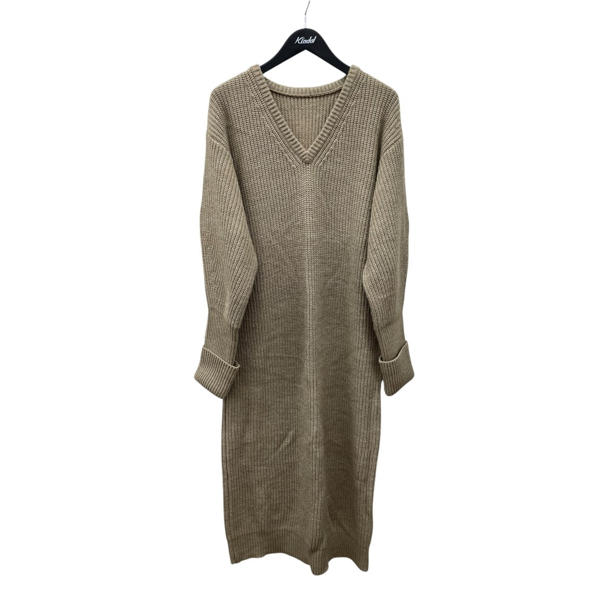 Vneck patchwork knit dressニットワンピースlo243-91