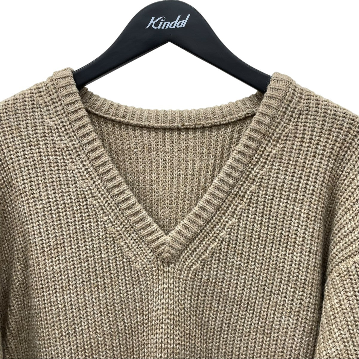 Vneck patchwork knit dressニットワンピースlo243-91
