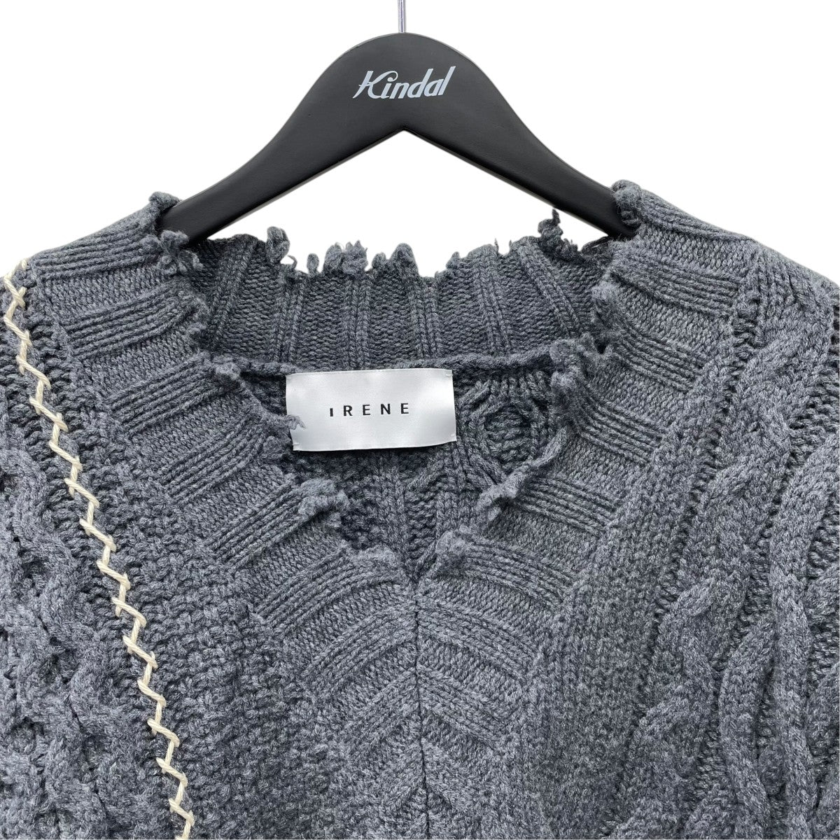 IRENE Open Collar Mix Knitカーディガン24A81006 古着・中古-3枚目のアイテム画像
