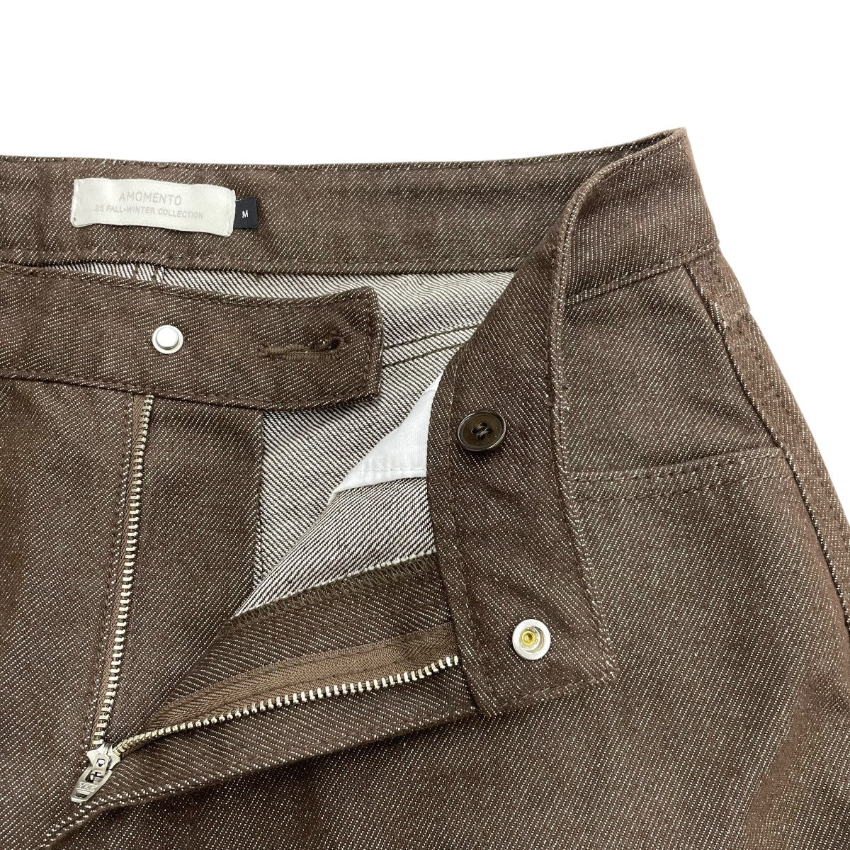 AMOMENTO ジップフライルーズストレートパンツAM25FWM01DNBRM 古着・中古-3枚目のアイテム画像
