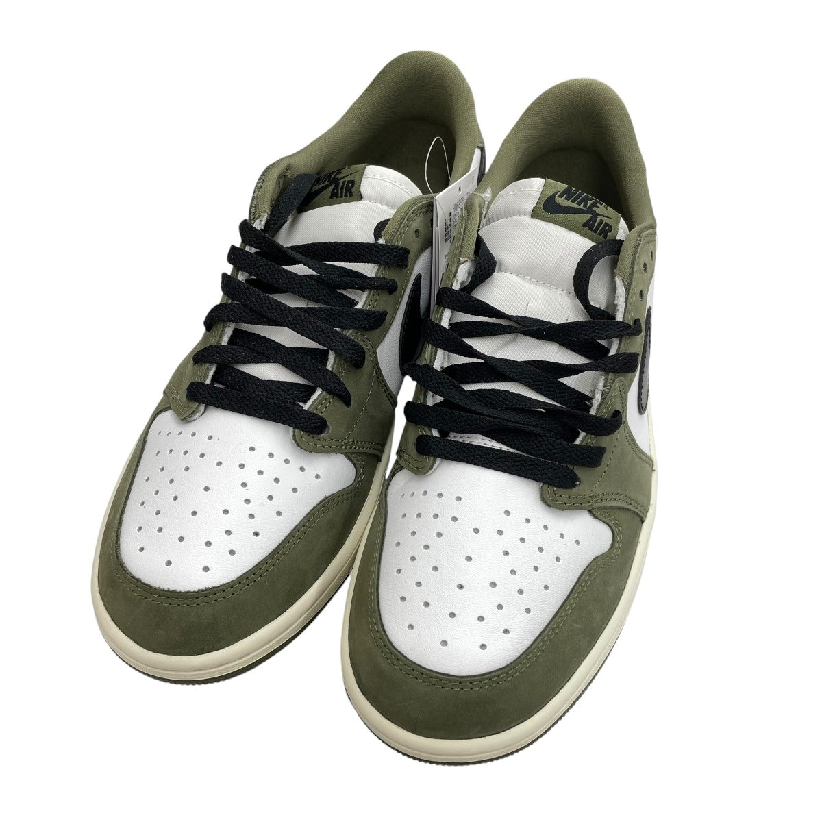 nike Air Jordan 1 Low OG Medium Olive and Summit WhiteスニーカーHQ6998-200 古着・中古-1枚目のアイテム画像