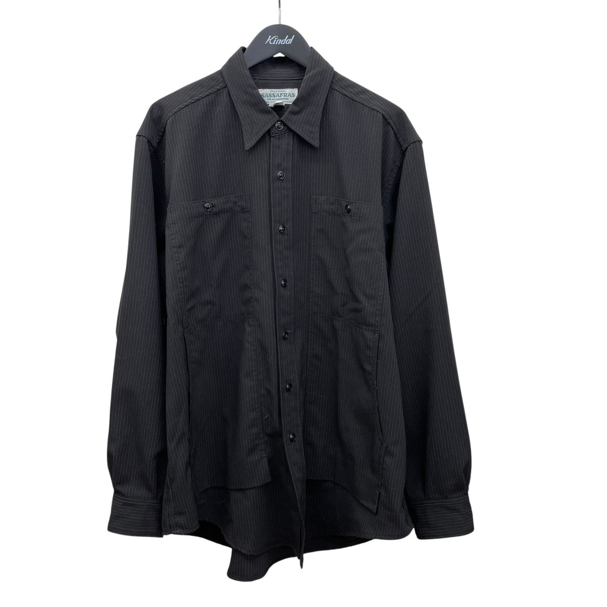 SASSAFRAS ストライプシャツ 古着・中古-1枚目のアイテム画像