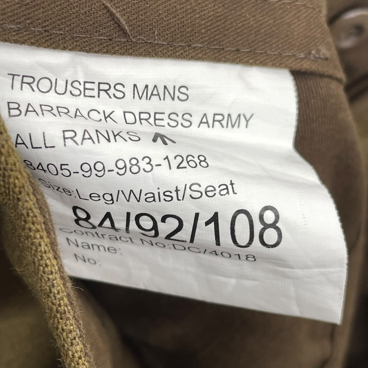 MILITARY イギリス軍 BARRACK DRESS PANTS 8405-99-983-1268 古着・中古-7枚目のアイテム画像