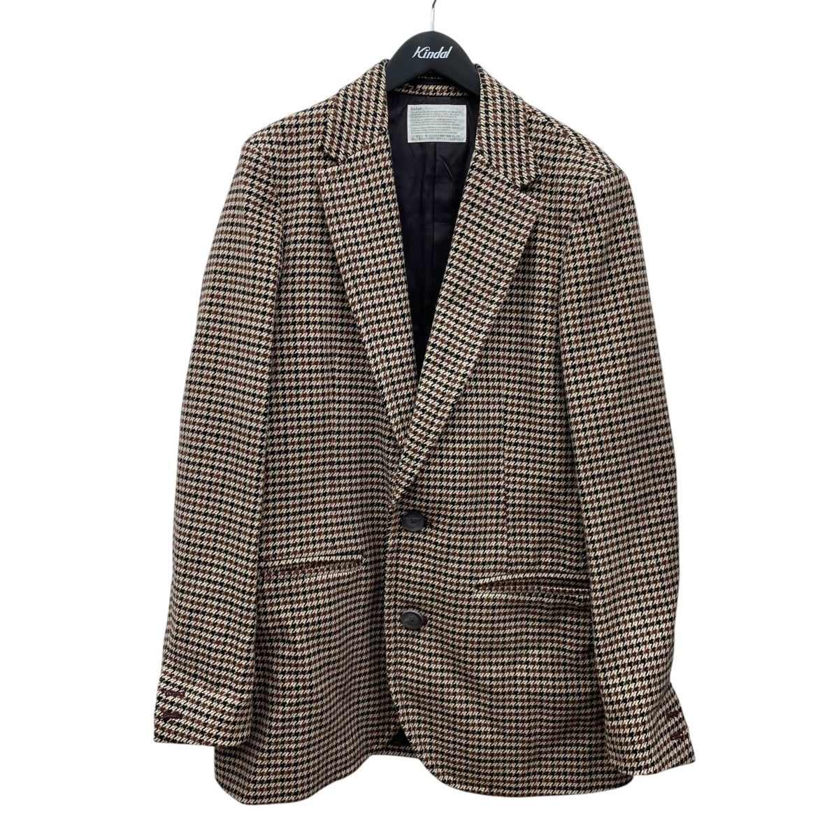 KOLOR 18AWBIKKUGAN CLUB JACKETチェックチェスターコート18WCM-J04107 古着・中古-1枚目のアイテム画像