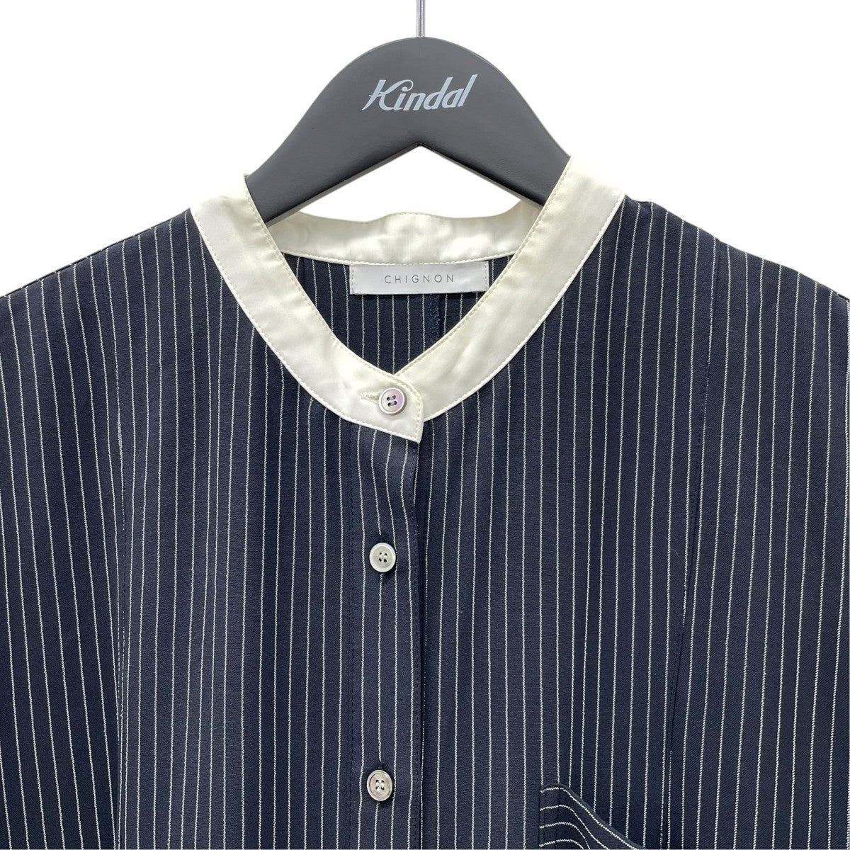 ストライプロングシャツワンピース5434-017KK
