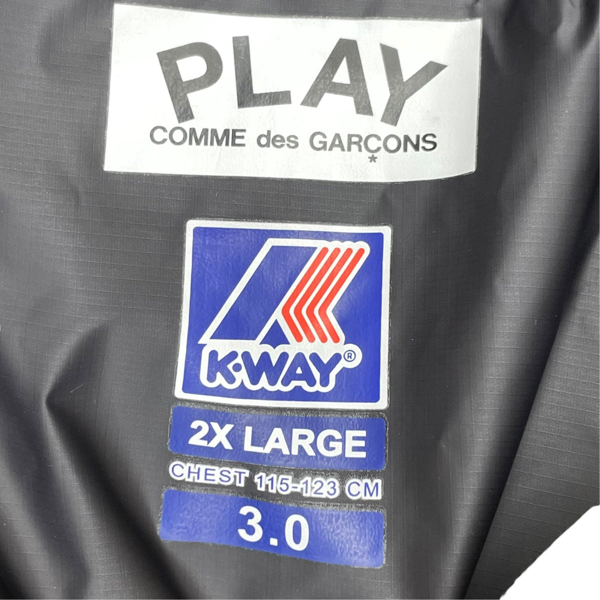 PLAY COMME des GARCONS×K-WAY FULL ZIPナイロンジャケット 古着・中古-8枚目のアイテム画像