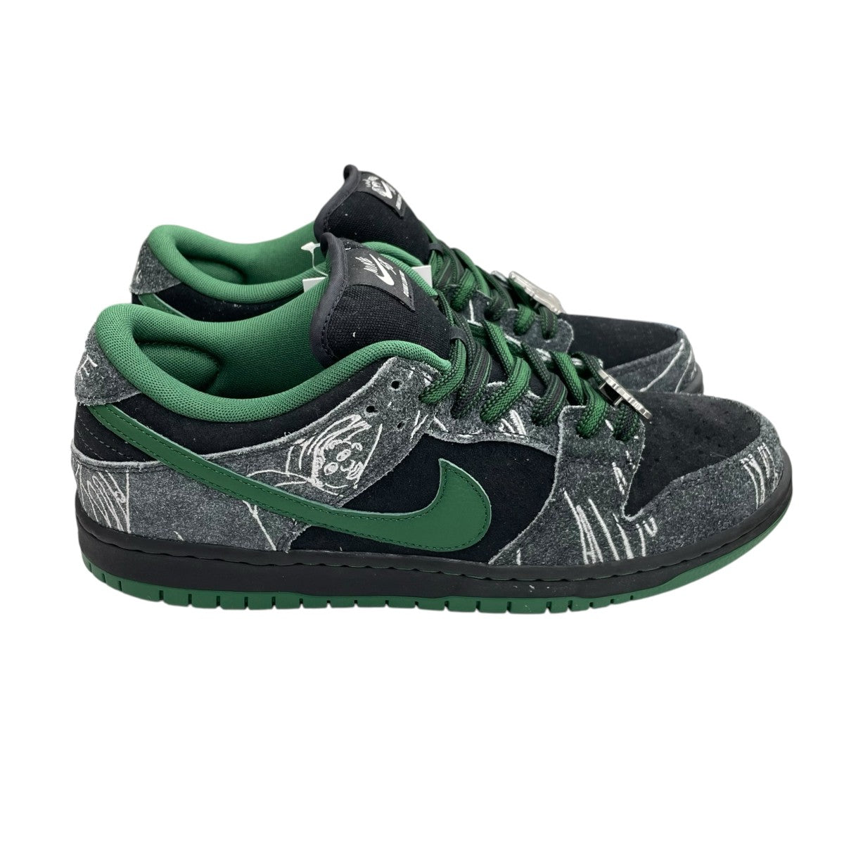 NIKE×There Skateboards SB Dunk Low Pro Anthracite and Gorge GreenスニーカーHF7743-001 古着・中古-3枚目のアイテム画像