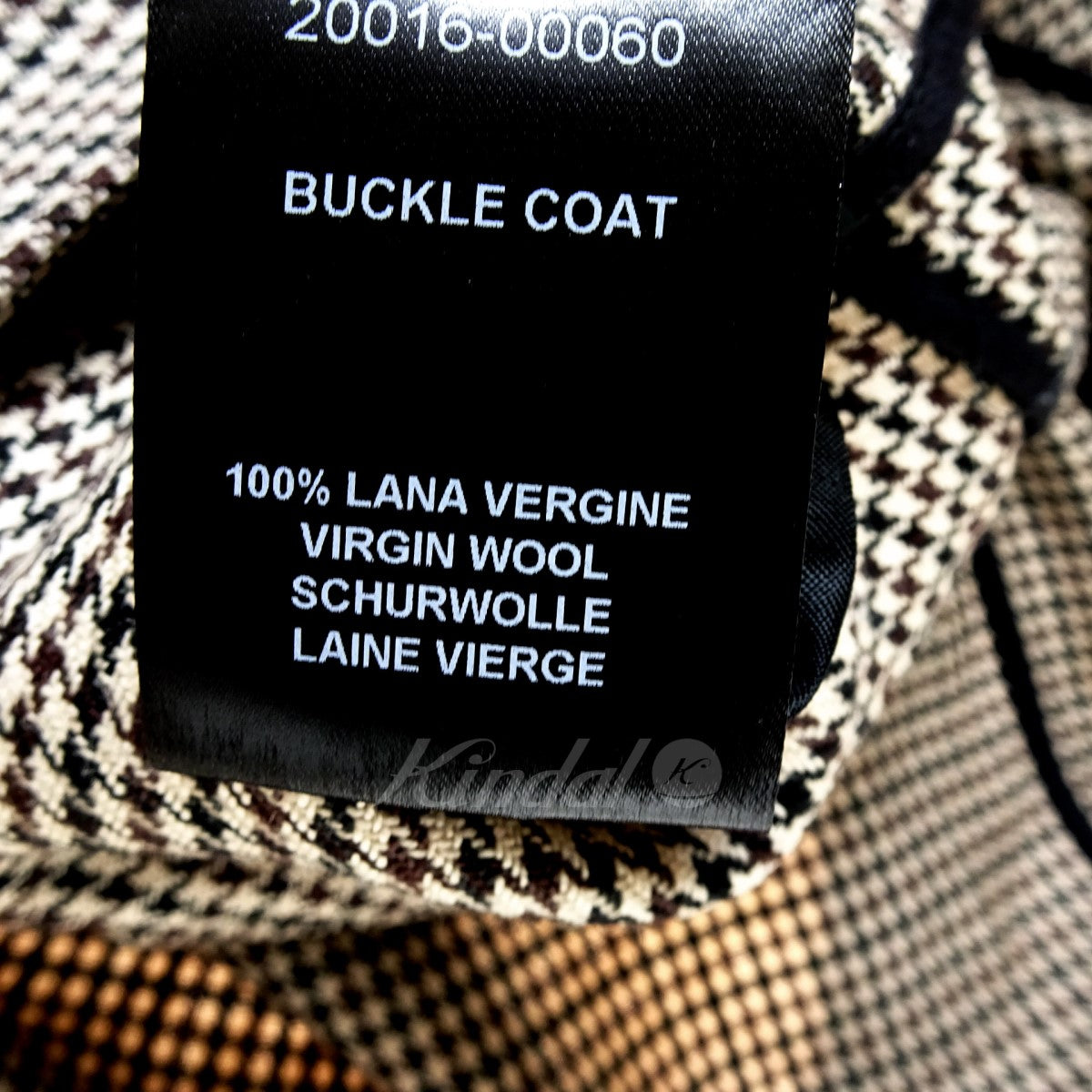 Buckle coat 17SS ハウンドトゥースコート 172-616 20016-00060