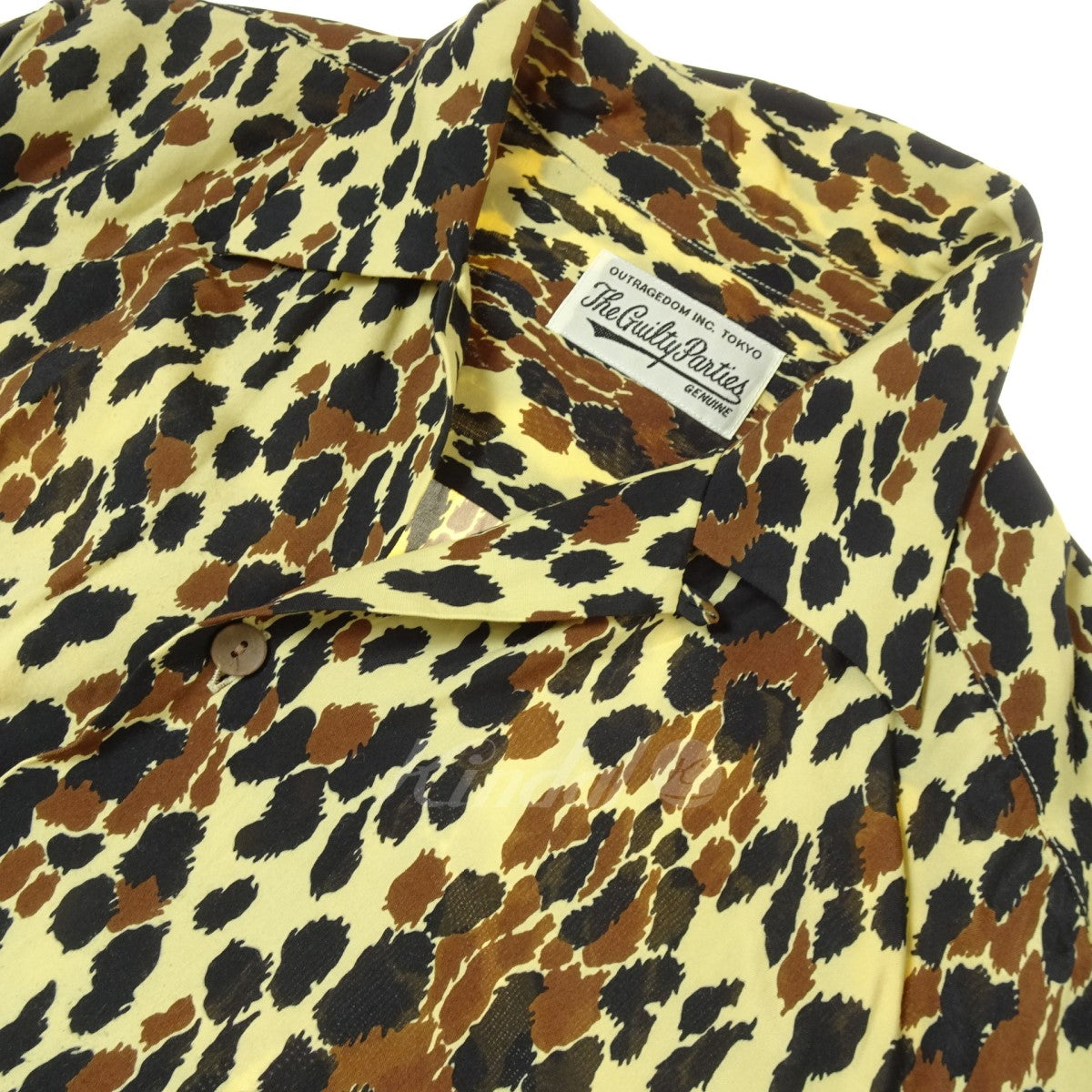 WACKO MARIA(ワコマリア) LEOPARD OPEN COLLAR SHIRT L／S ベージュ×ブラック サイズ  14｜【公式】カインドオルオンライン ブランド古着・中古通販【kindal】