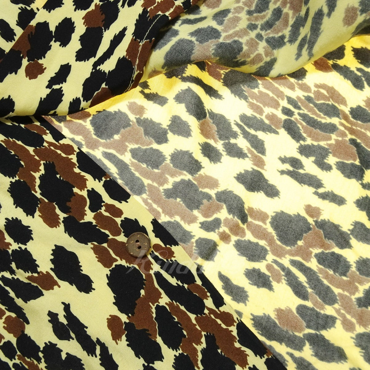 WACKO MARIA(ワコマリア) LEOPARD OPEN COLLAR SHIRT L／S ベージュ×ブラック サイズ  14｜【公式】カインドオルオンライン ブランド古着・中古通販【kindal】